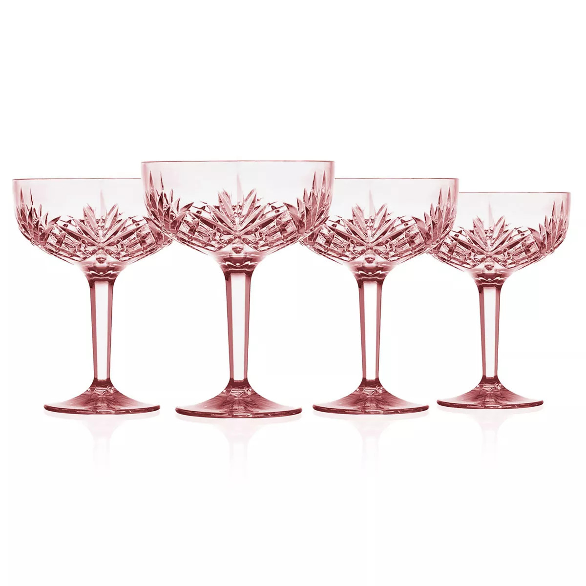 Godinger Silver 10 fl oz Set of 4 Dublin Acrylic Champagne Coupe Glasses Blush | Target