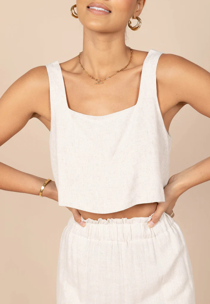Eleanor Cropped Top - Beige | Petal & Pup (US)
