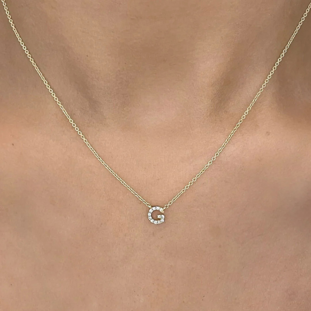 Tiny Diamond Initial Necklace | RW Fine Jewelry