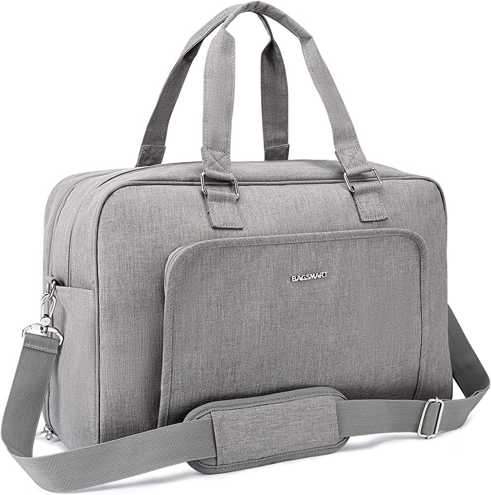 Amazon.com | BAGSMART Duffle Bag Large Weekender Overnight Bag with Shoe Bag, can Hold 15.6 inch ... | Amazon (US)