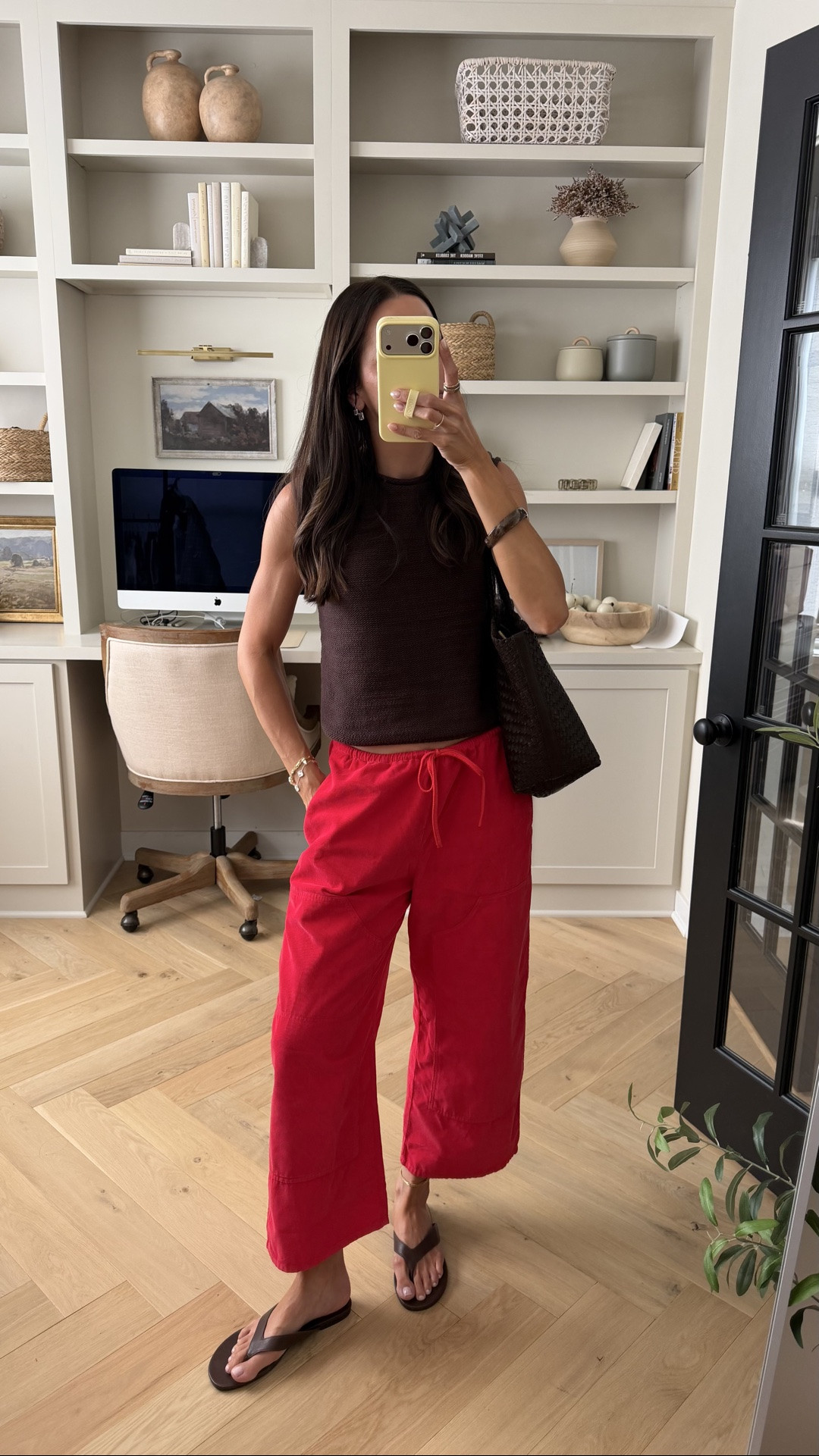 Sweater vest: sized down 1 (XS)
Pants: size down! I am in my true S but XS would’ve been best fit 
Flip flops: true to size

#LTKSaleAlert #LTKootd #LTKSeasonal