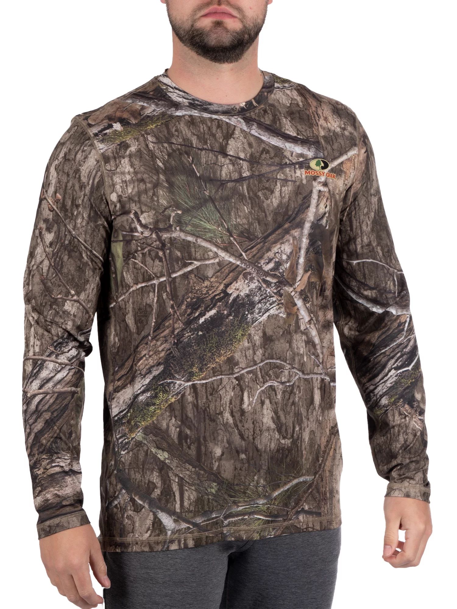 Men's Long Sleeve Camo Tee Hunting Performance Shirt by Mossy Oak, Sizes S-3XL | Walmart (US)