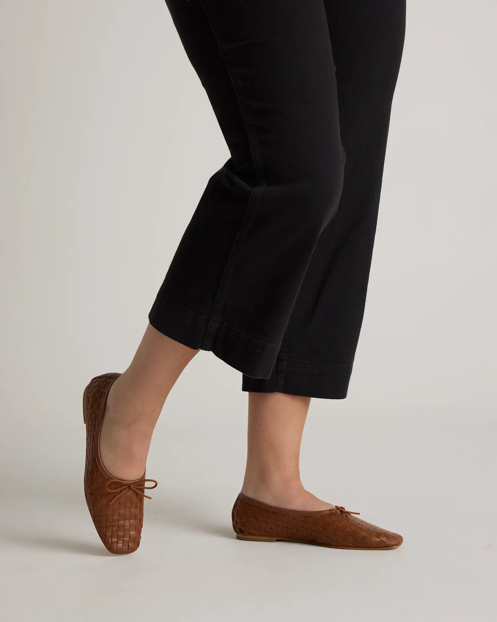 Italian Leather Handwoven Square Toe Ballet Flat | Quince