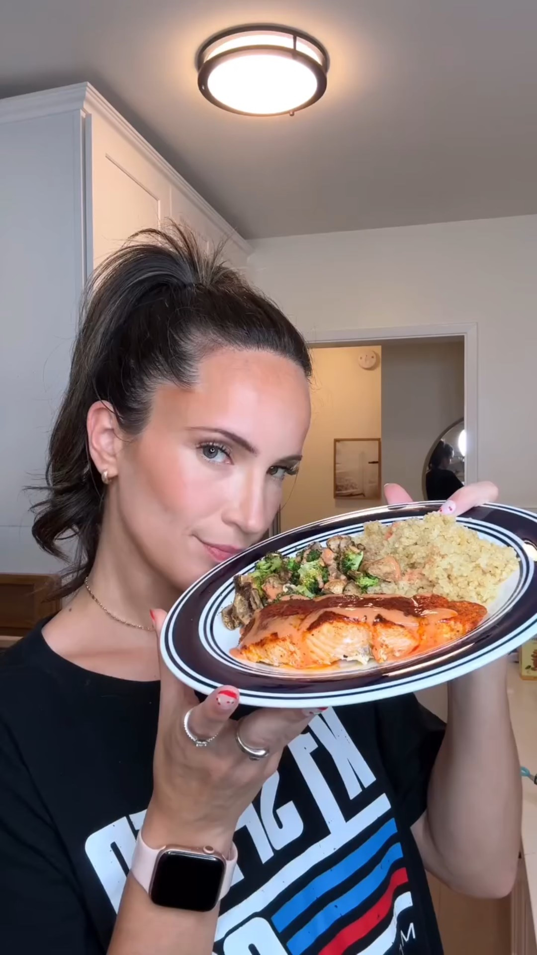 work smarter, not harder 👩🏻‍🍳 

no seriously, this is the best tasting salmon I’ve maybe ever had in my life and I don’t even get why? it’s the way this specific air fryer cooks it to buttery inside, crispy outside perfection 🤌🏼 

things that are key:
- @traderjoes salmon rub!!!
- @traderjoes citrus & garlic seasoning for veggies
- @ninja foodi flexbasket air fryer 🤤

the rest you can freelance

happy catfishing! 

#airfryerrecipes #dinnerinspo #chaoticcooking #relatablecontent #funnyreels #hotmesschef #easyrecipes #salmonrecipe