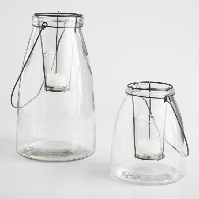 Cheyenne Clear Glass Lantern | World Market