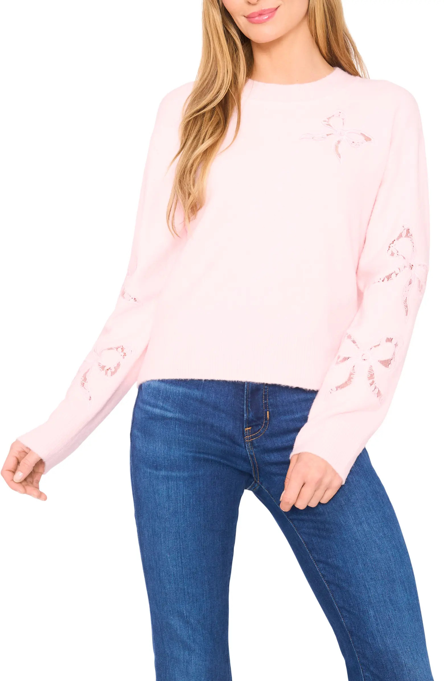 Lace Bow Inset Sweater | Nordstrom