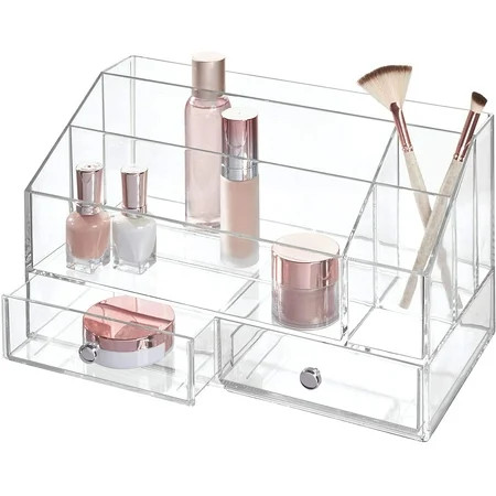 iDesign Plastic Tiered Divided Cosmetic Organizer with Drawers for Storage of Makeup, and Accessorie | Walmart (US)