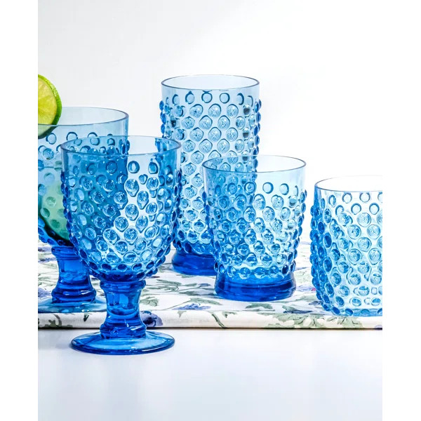 Birch Lane™ Tarhong  Hobnail Goblet, Blue, 17 Oz. Set Of 6 | Wayfair | Wayfair North America
