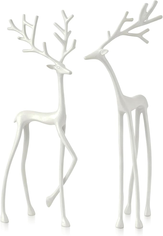 2 Pcs Black Reindeer Christmas Decor, Imitation Metal Reindeer Statues, venados de Navidad para d... | Amazon (US)