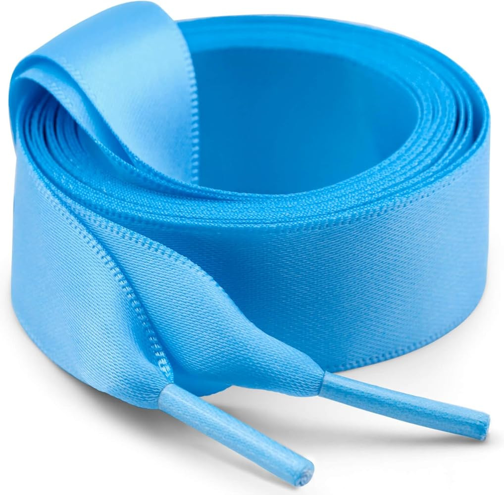 Flat Satin Ribbon Shoelaces 2cm Wide Shoestrings for Women Girls[2 Pair] | Amazon (US)