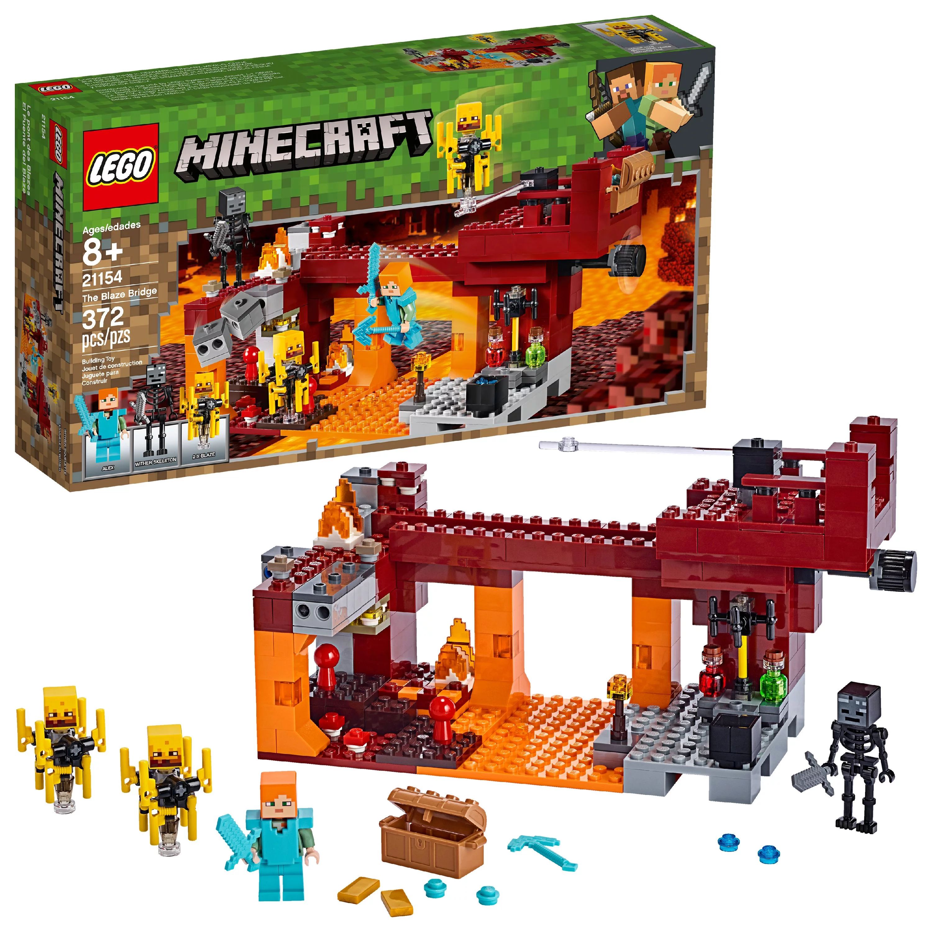 LEGO Minecraft The Blaze Bridge 21154 Toy Battle Building Set (370 Pieces) - Walmart.com | Walmart (US)