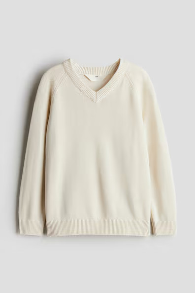 H & M - V-Neck Sweater - Beige | H&M (US + CA)