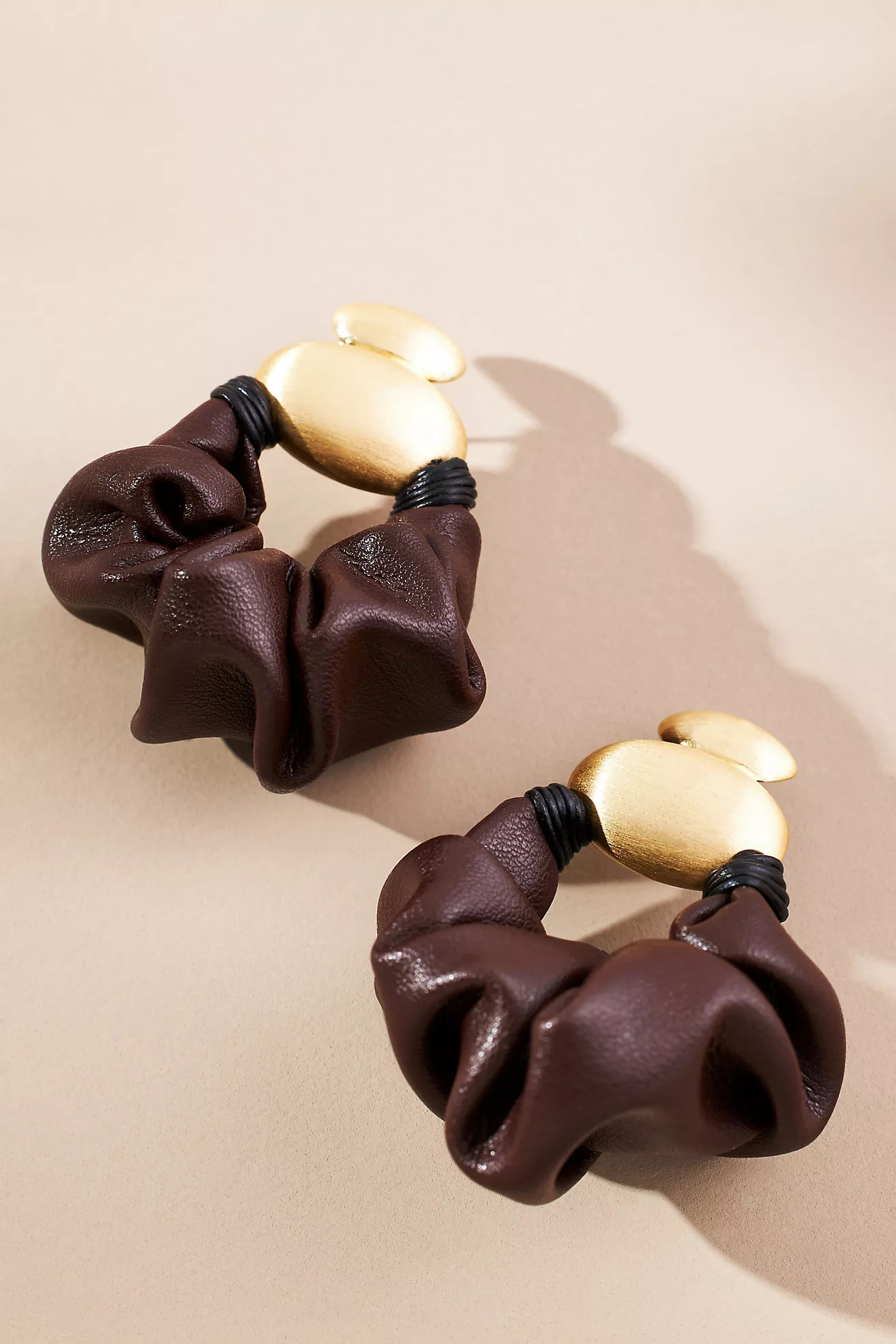 Ruched Sculptural Metal Drop Earrings | Anthropologie (UK)