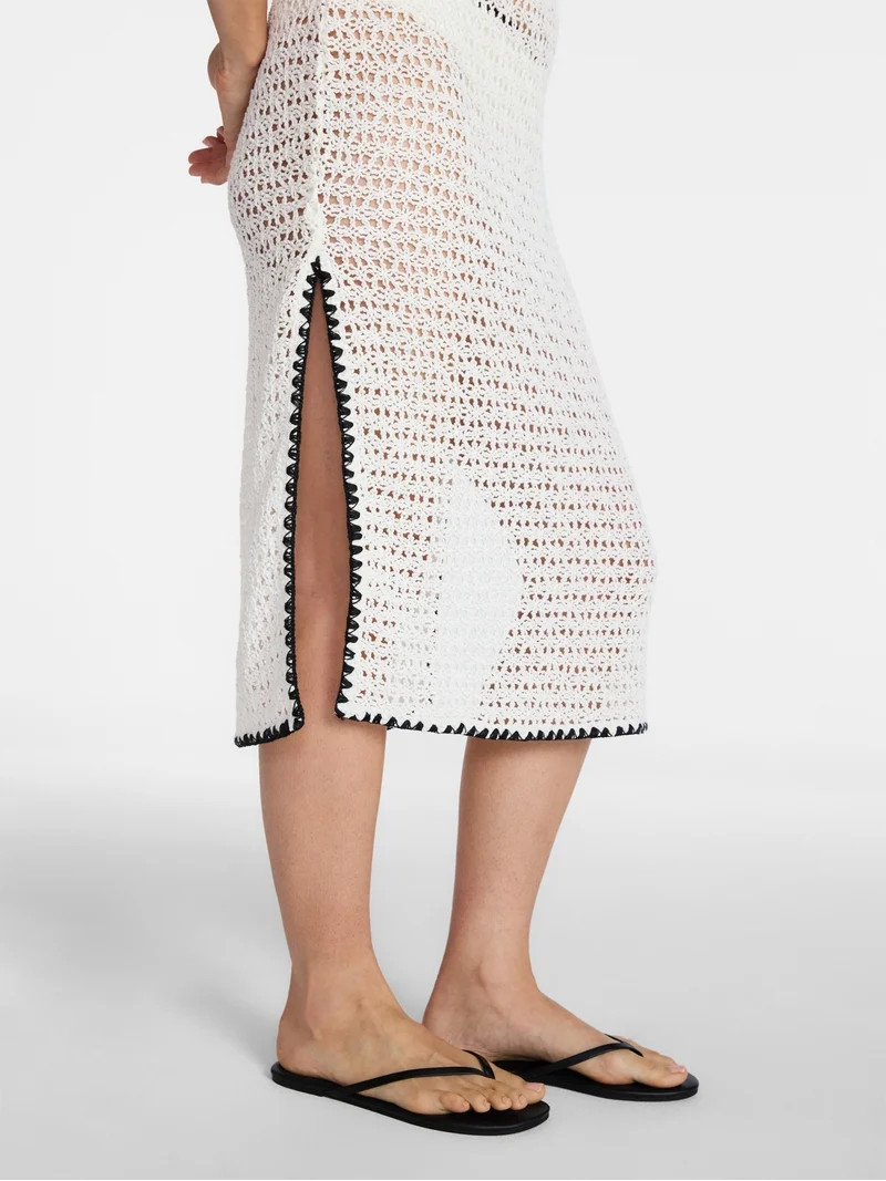 Time and Tru Women's and Women's Plus Crochet Midi Dress Coverup, Sizes XS - 3X | Walmart (US)