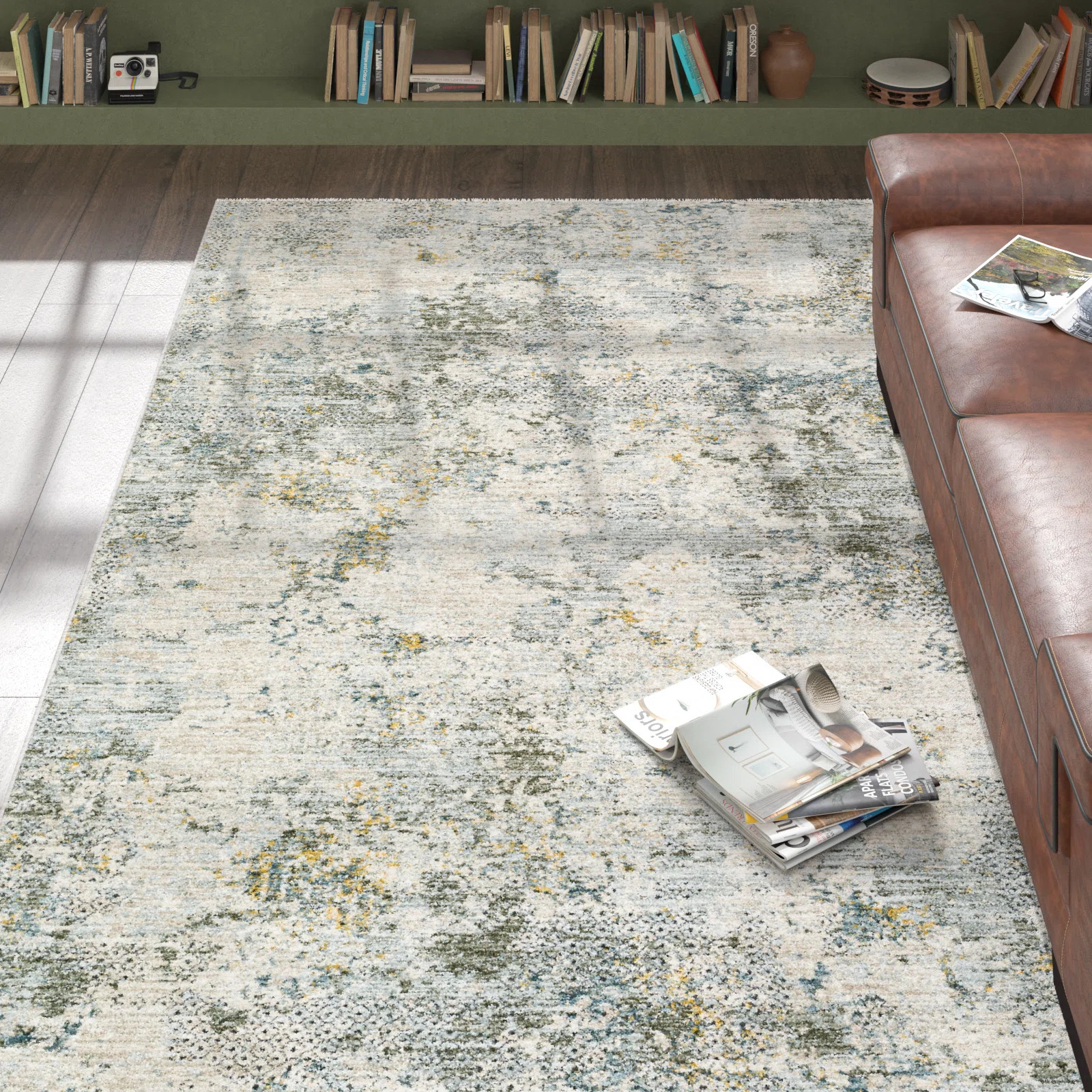 Chloe Abstract Dusty Sage Area Rug | Wayfair North America
