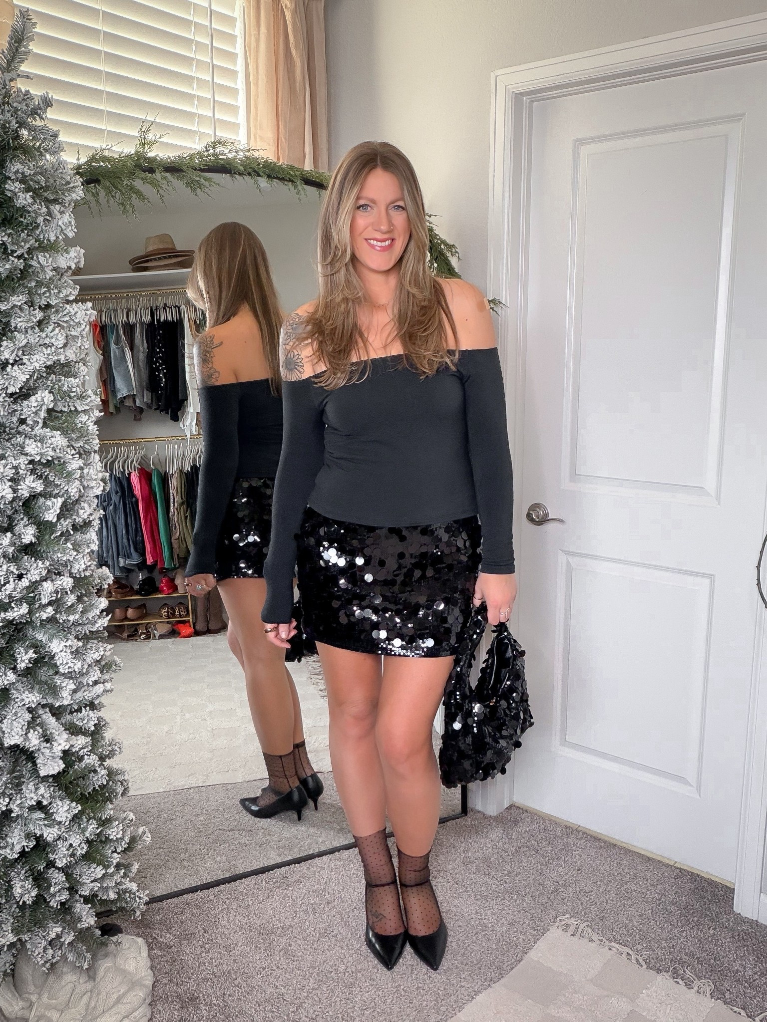 Tall & Midsized NYE outfit 
✨large top & skirt, 11 reg pumps 

#LTKTall #LTKOver40 #LTKHoliday