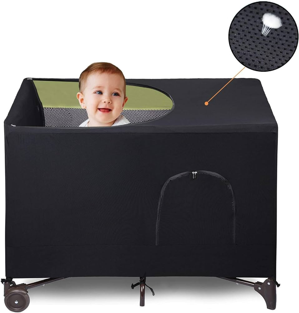 LLYWCM Crib Blackout Cover for Pack N Play - Travel Crib Cover, Breathable Baby Netting Cover/Ten... | Amazon (US)