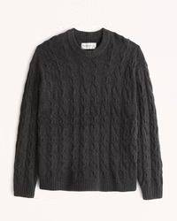 Men's Cable Crew Sweater | Men's Tops | Abercrombie.com | Abercrombie & Fitch (US)