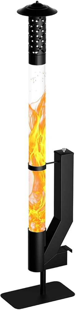 62 Inches Wood Pellet Patio Heater, Outdoor Fire Pit with Glass Tube | Amazon (US)