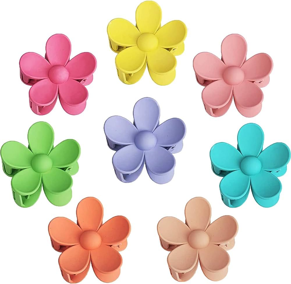 Hair Claw Clips, Hair Clips for Women Girls with Matte Flower Shaped Big Claw Clip Strong Hold Hair  | Amazon (US)