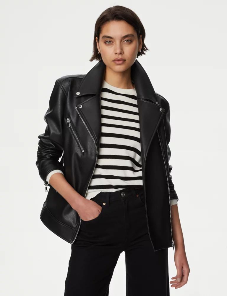 Faux Leather Girlfriend Biker Jacket | Marks & Spencer (UK)