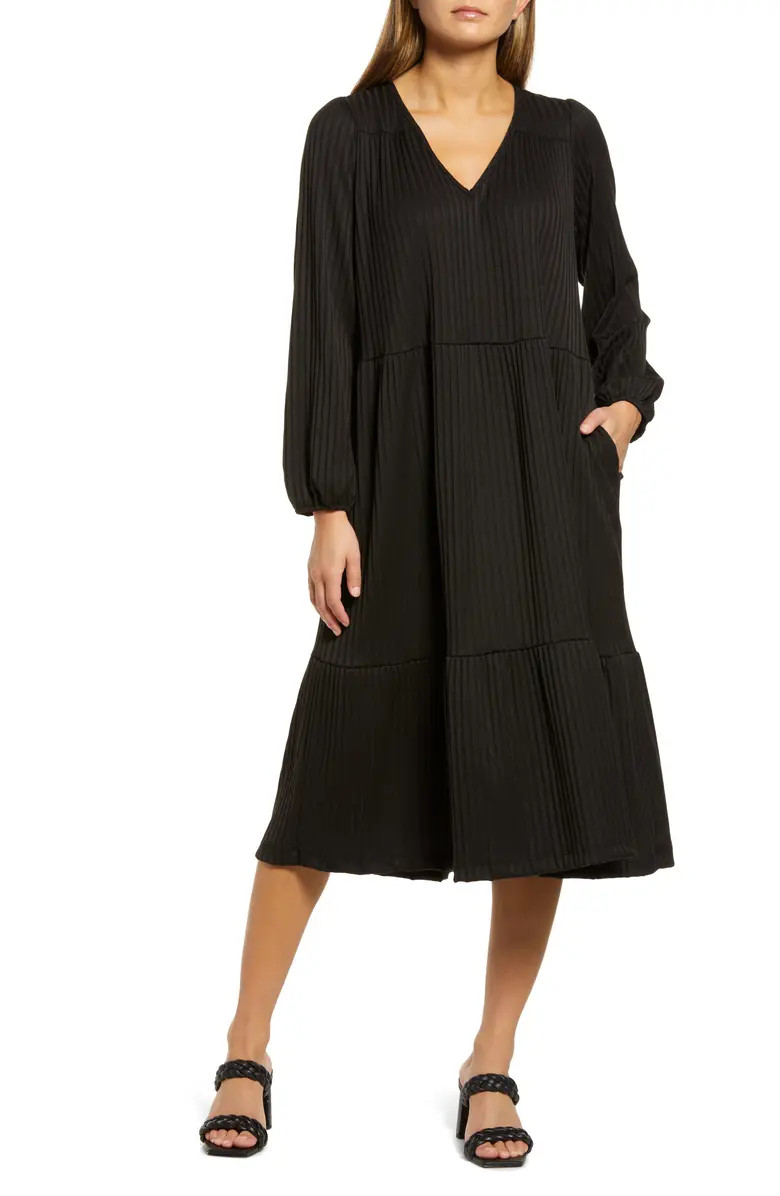 Night after Night Long Sleeve Rib Dress | Nordstrom