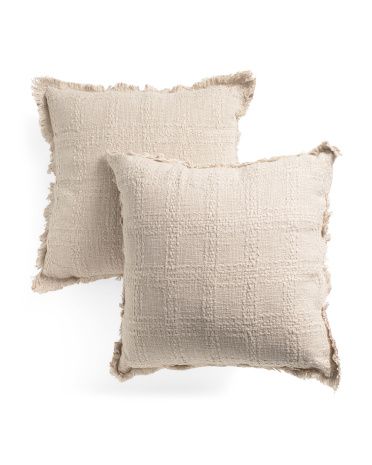 20x20 Set Of 2 Linen Blend Textured Pillows | TJ Maxx
