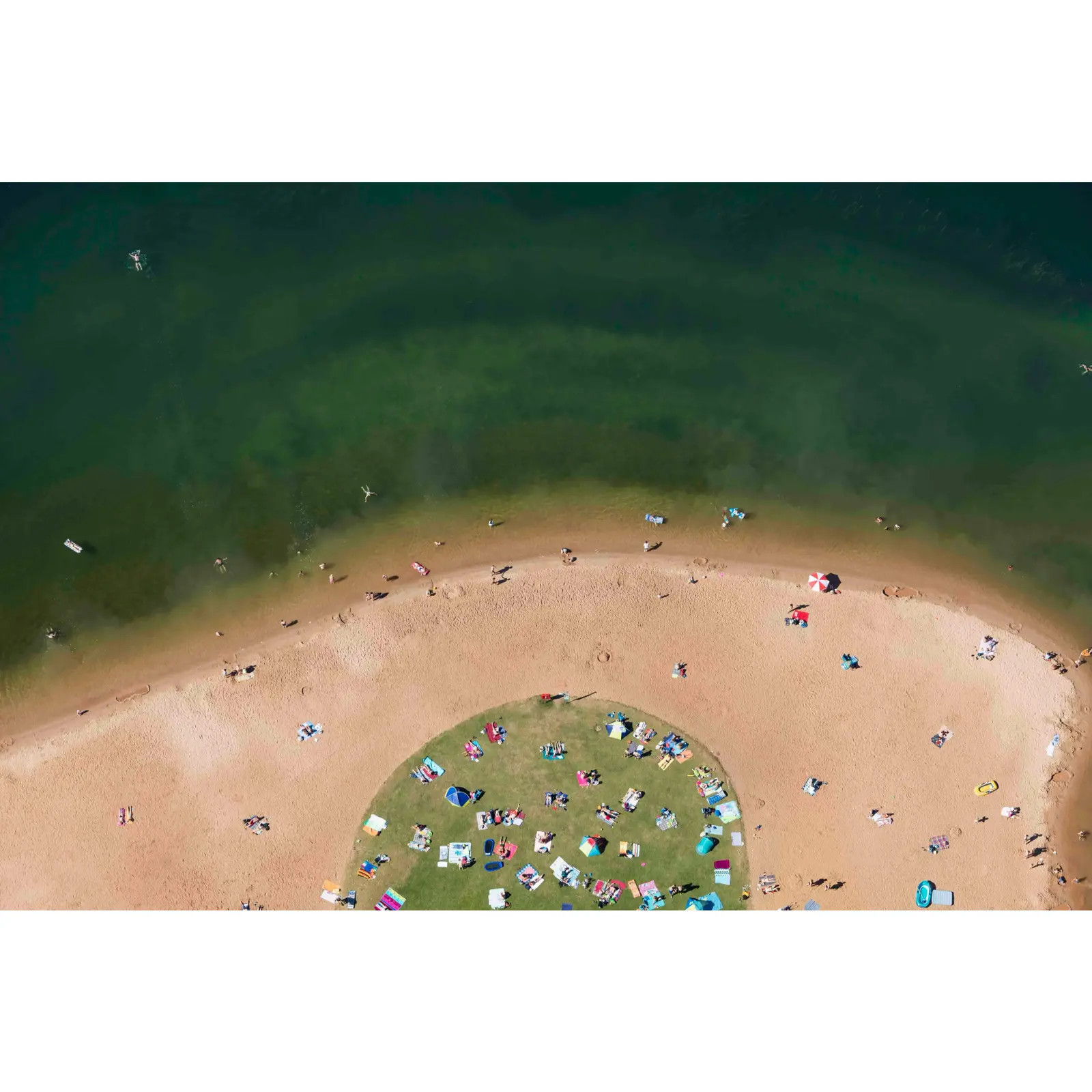 Klaus Leidorf, Red White Parasol Aerial Photograph, 2014 | Chairish