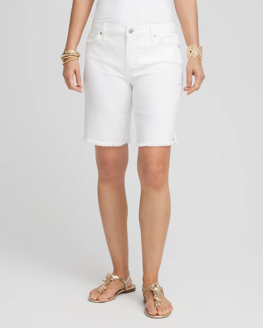 So Slimming® Frayed Girlfriend Jean Shorts | Chico's | Chico's