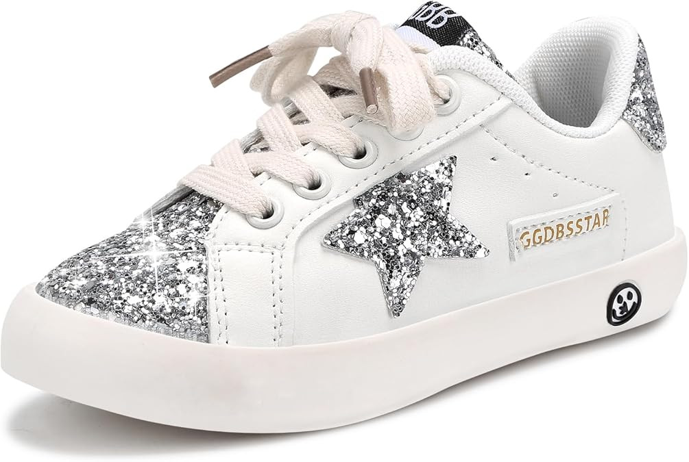 Girls Sneakers Glitter Tennis Shoes Lightweight Non-Slip Running Walking Shoes for Toddler/Little... | Amazon (US)