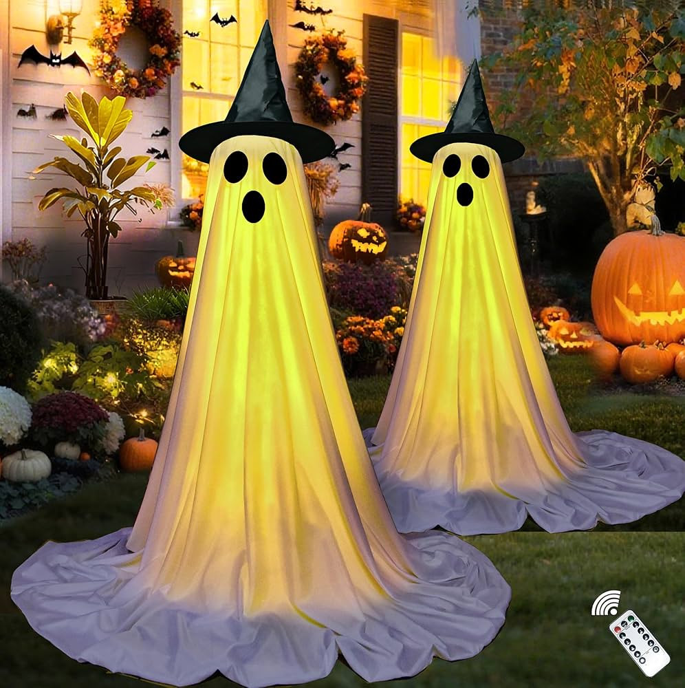 2Packs Halloween Decorations-Halloween Decorations Outdoor,Light Up Spooky Ghost Decoration Indoo... | Amazon (US)
