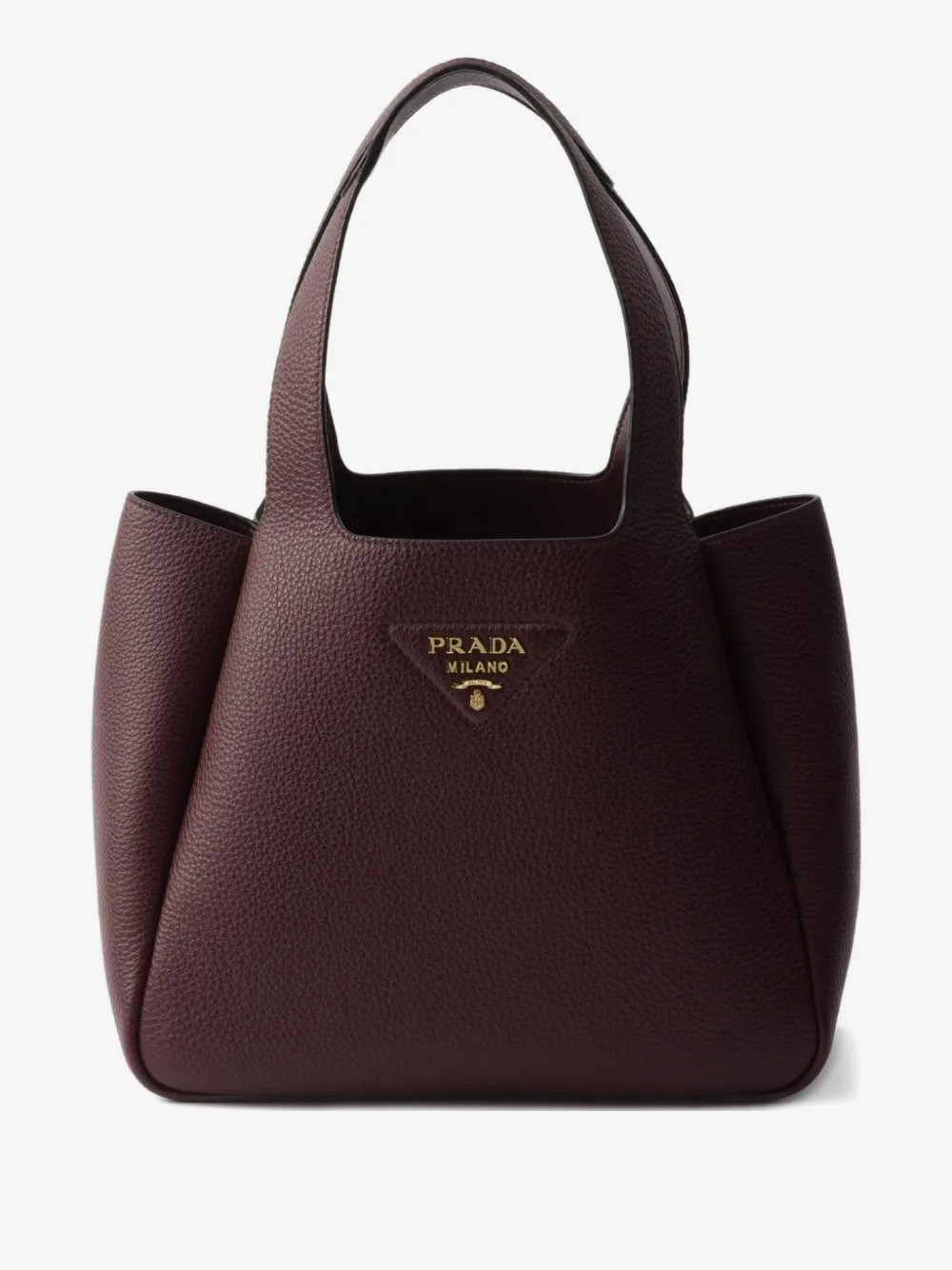 Prada small leather tote bag - Red | Farfetch Global