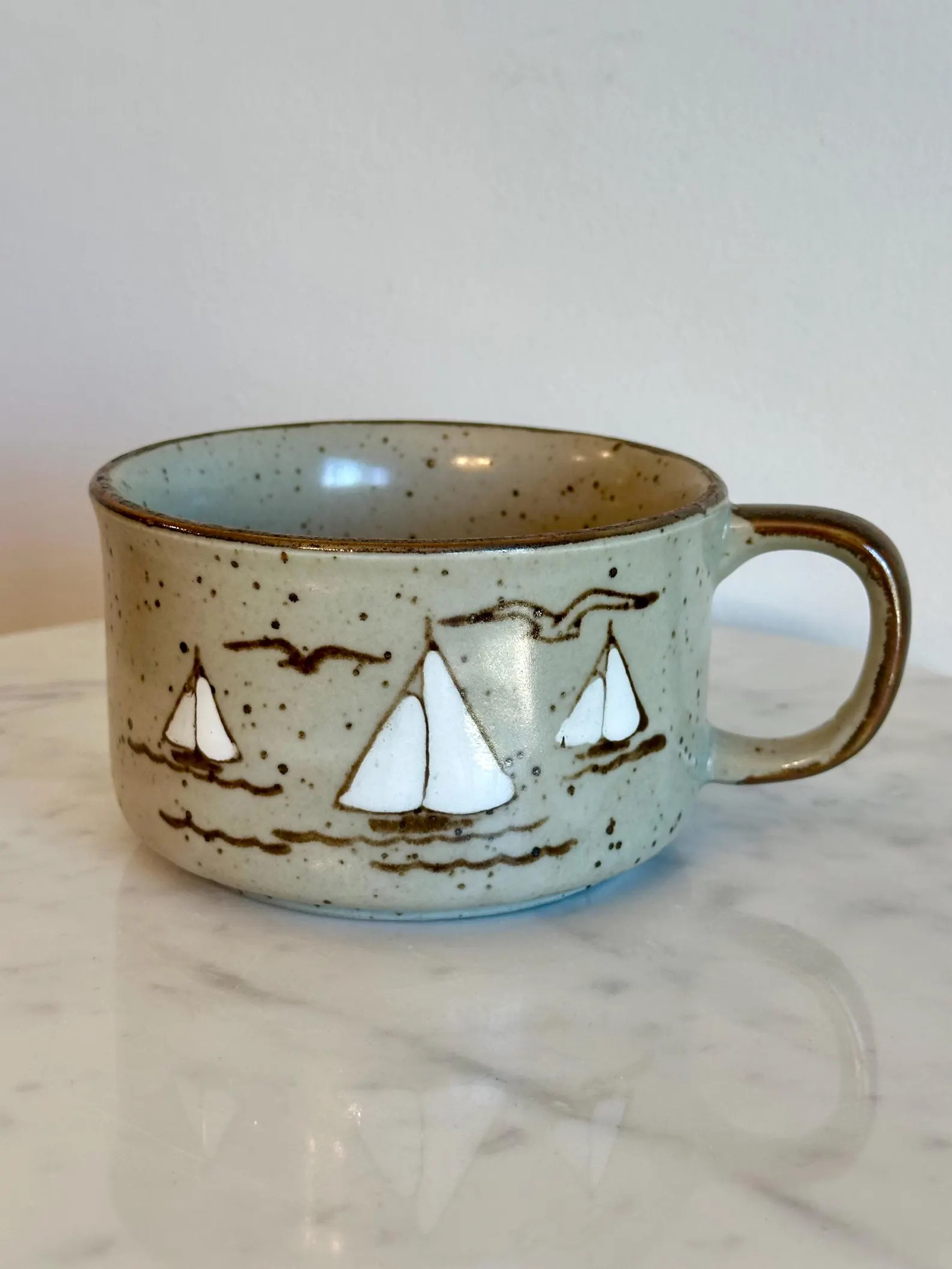 Otagiri Sailboat Ceramic Coffee Cup, Soup Bowl - Etsy | Etsy (Global)