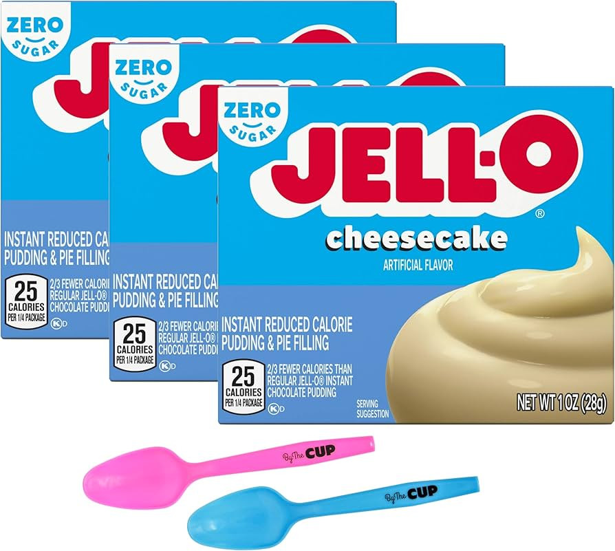 Jell-O Zero Sugar Cheesecake Instant Pudding & Pie Filling Mix 1 oz Box (Pack of 3) with Mood Spo... | Amazon (US)