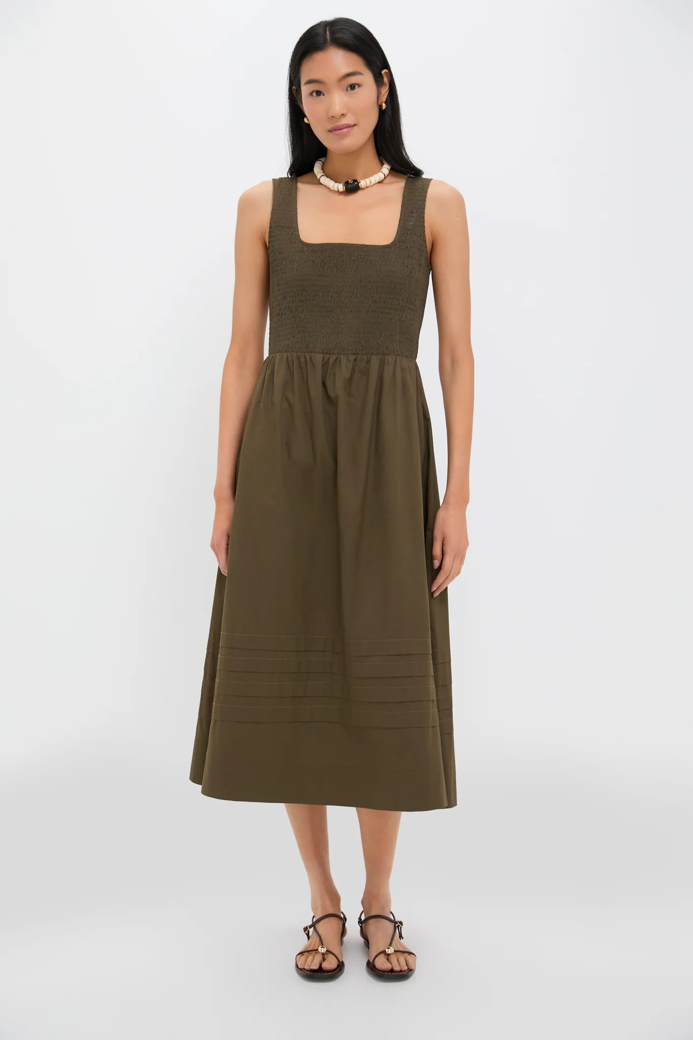 Olive Cotton Tiernan Dress | Tuckernuck (US)