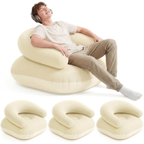 Novabright 4 Pcs Inflatable Chairs for Adults Blow Up Games Chairs Folding Portable Flocking Infl... | Amazon (US)