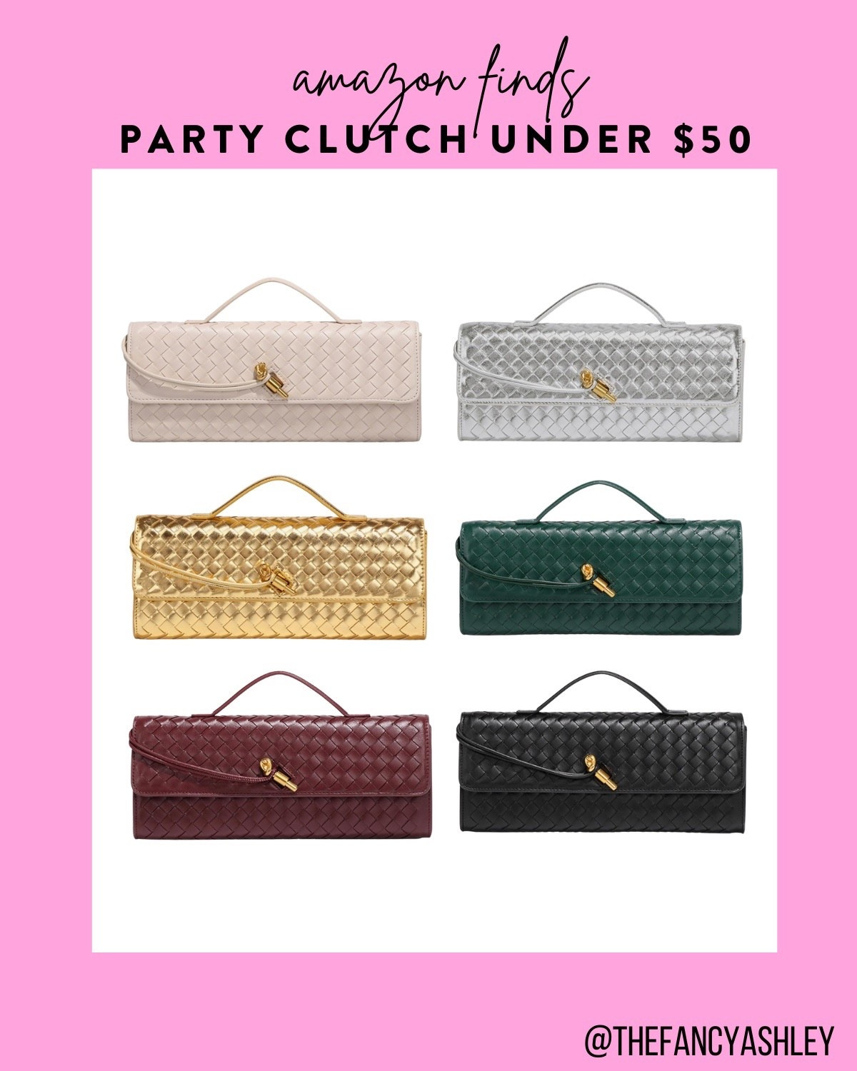 The holiday clutch you need in your life! This Amazon clutch is perfection and comes in so many gorgeous colors, all under $50. Perfect for all your festive events. Obsessed! #AmazonFinds #HolidayClutch #PartyClutch #UnderFifty #HolidayAccessories #PartyBag #AmazonFashion #ClutchBag

#LTKHoliday #LTKSeasonal #LTKFindsUnder50