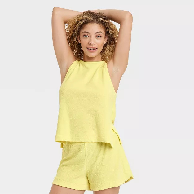 Women's Terry Tank Top - A New Day™ Yellow | Target