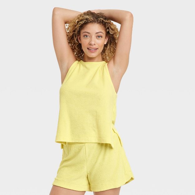 Women's Terry Tank Top - A New Day™ Yellow | Target