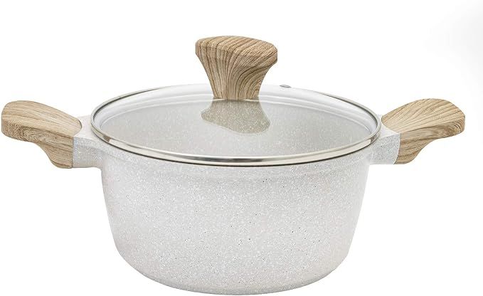 Country Kitchen Cookware Cast Aluminum Casserole Pot, 4 Quart, Speckled Dutch Oven with Handles a... | Amazon (US)