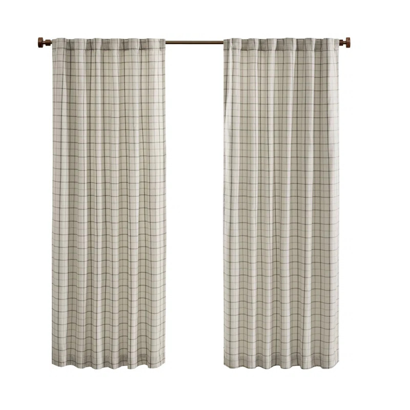 Anaheim Woven Plaid Room Darkening Thermal Fleece Lined Single Curtain Panel | Wayfair North America