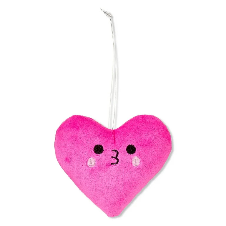 Kissing Heart Plush Ornament, Pink, 4", Valentine's Day by Way To Celebrate | Walmart (US)