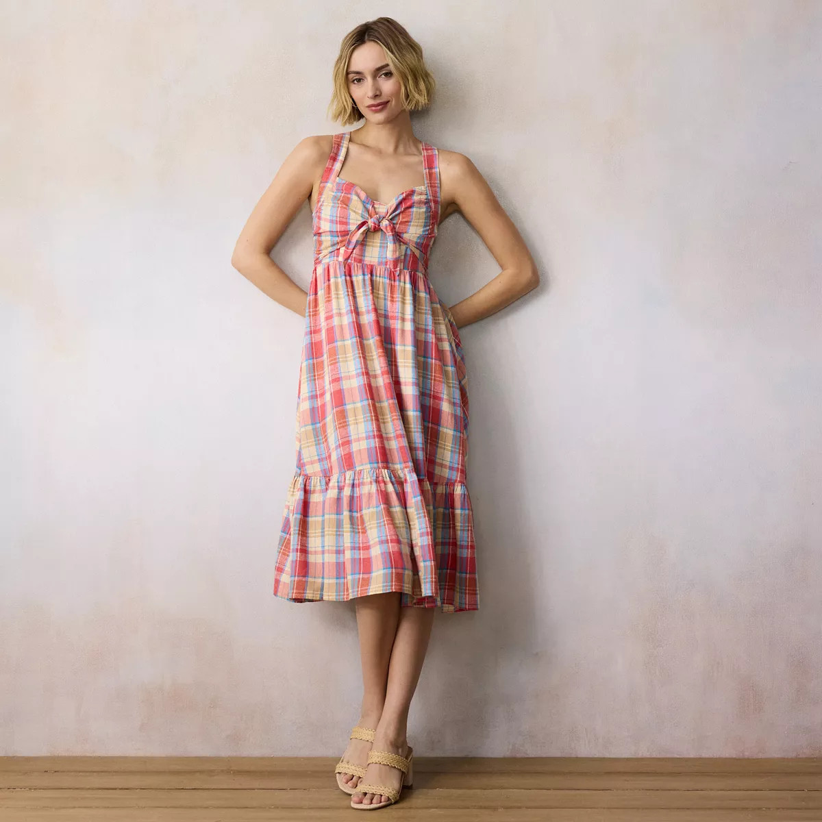 Women's LC Lauren Conrad Sleeveless Tiered Midi Dress, Size: XS, Blue Water | Kohl's