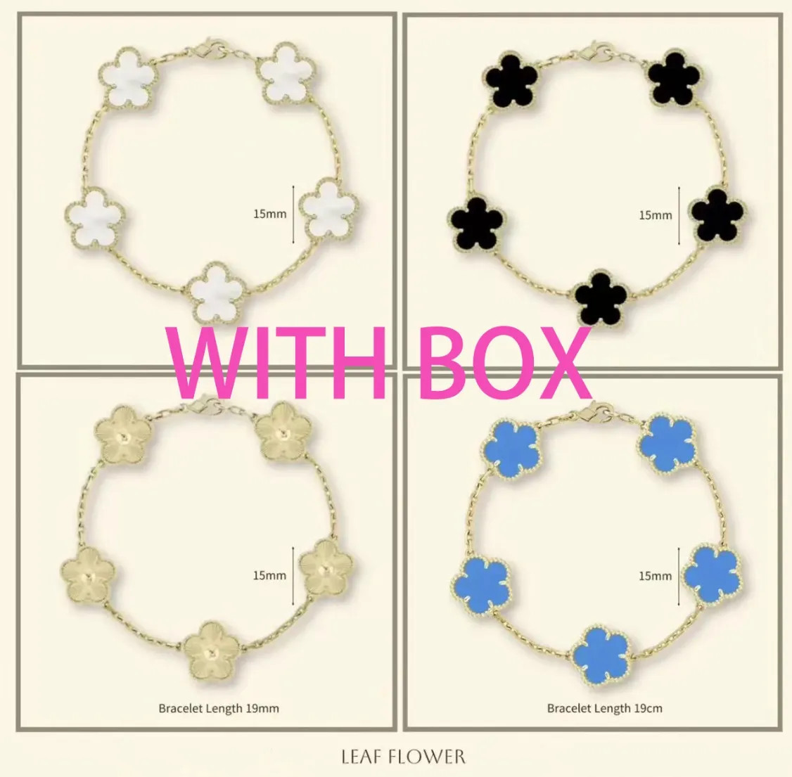 With box Clover Bracelet For Women Luxury Designer jewelry Leaf Bracelets 18K Gold Silver Plate A... | DHGate