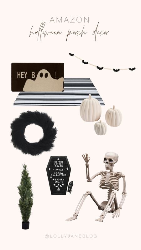 Amazon Halloween Porch Decor! 

Changing up your porch decor to a halloween porch decor theme will let everyone know your dedication to Halloween 🎃
This ghost welcome mat adorable and has the perfect halloween vibes. 
White decorative pumpkin go perfectly with all of the halloween porch decorations. The coffin board is hilarious and so fun too! 
This skeleton for the front porch is the best way to spice up your halloween decor for indoors and out. 
We had to throw in some greenery because greenery works for every season 😉
The bat garland is my favorite of all the decor! 🦇🤍

Happy Halloween! 

#LTKSeasonal #LTKHoliday #LTKhome
