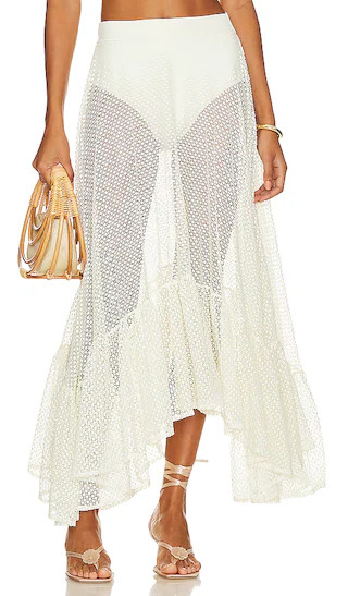 Jardin De Las Rosas Maxi Skirt in Ivory | Revolve Clothing (Global)