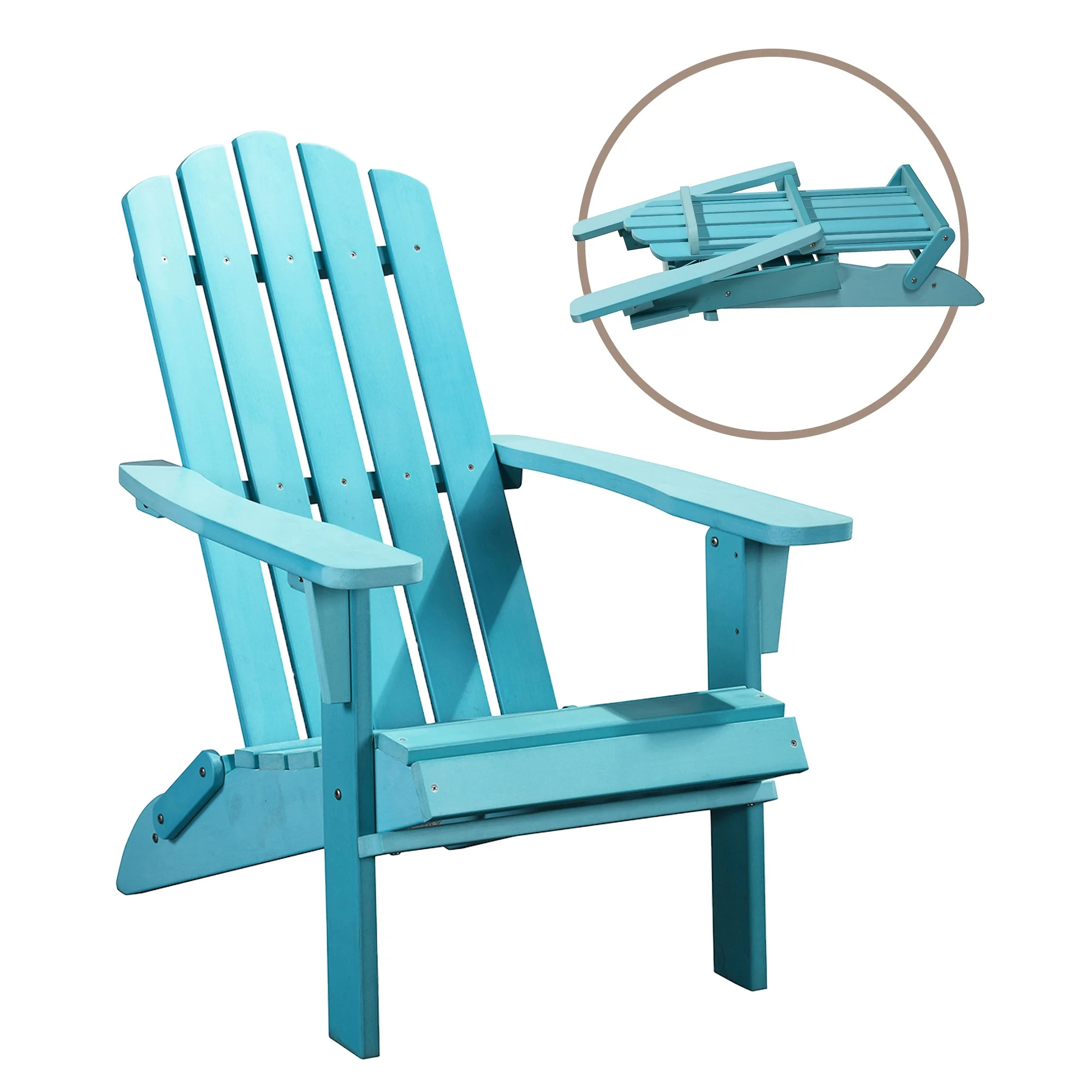 POLYTEAK Folding Adirondack Chair, Premium Poly Lumber, All Weather Resistant, Outdoor Patio Furn... | Walmart (US)