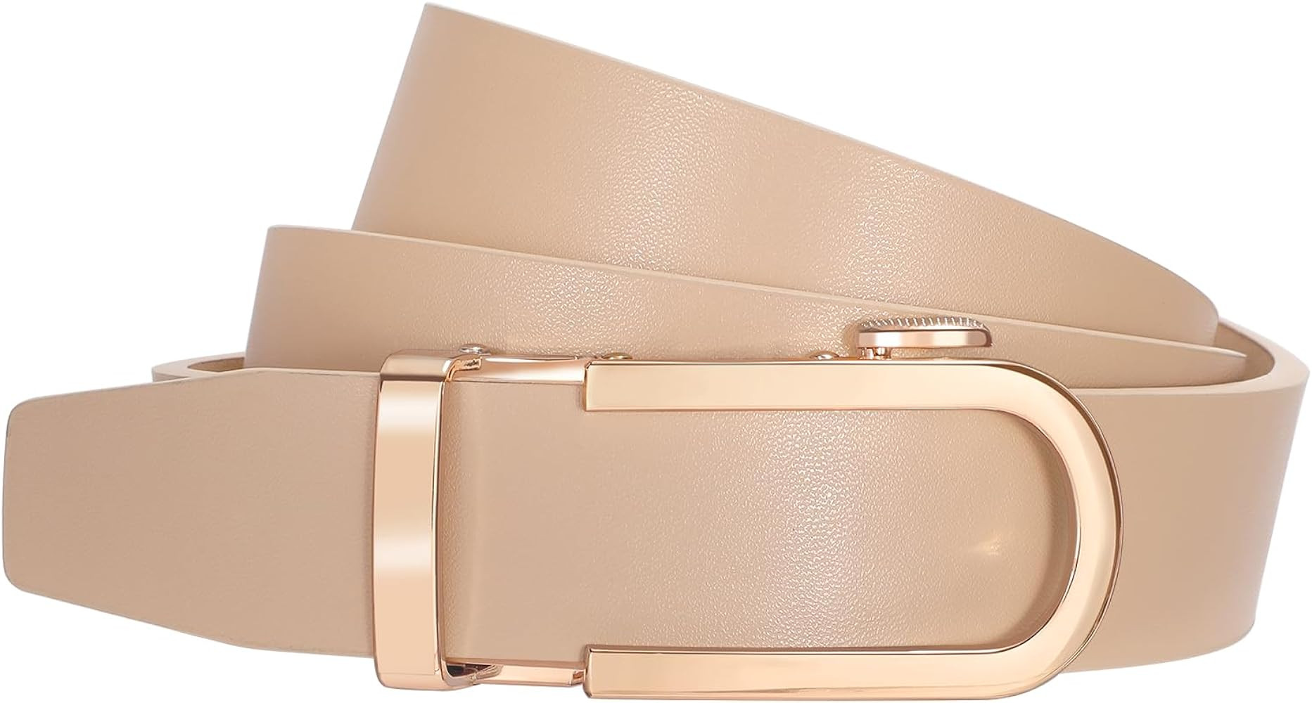 SUOSDEY Women Leather Ratchet Belt for Jeans Pants with Gold Automatic Sliding Buckle,Ladies Dres... | Amazon (US)