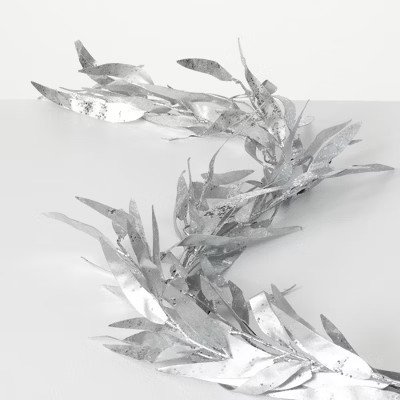 Artificial Silver Eucalyptus Garland Silver 2"H | Target