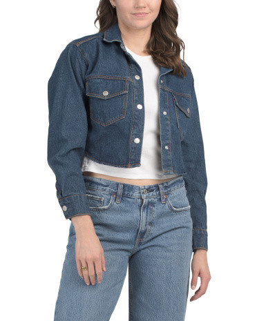 Cropped Denim Jacket for Women | Cotton | Marshalls